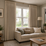 Warm Greige Linen Pinch Pleat Curtains
