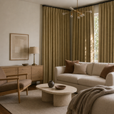 Wheat Beige Linen Blackout Curtains
