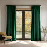 90 Inch Long Peacock Green 5018 Velvet Curtains