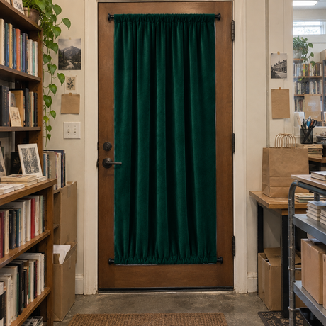 Peacock Green 5018 Velvet Door Curtain
