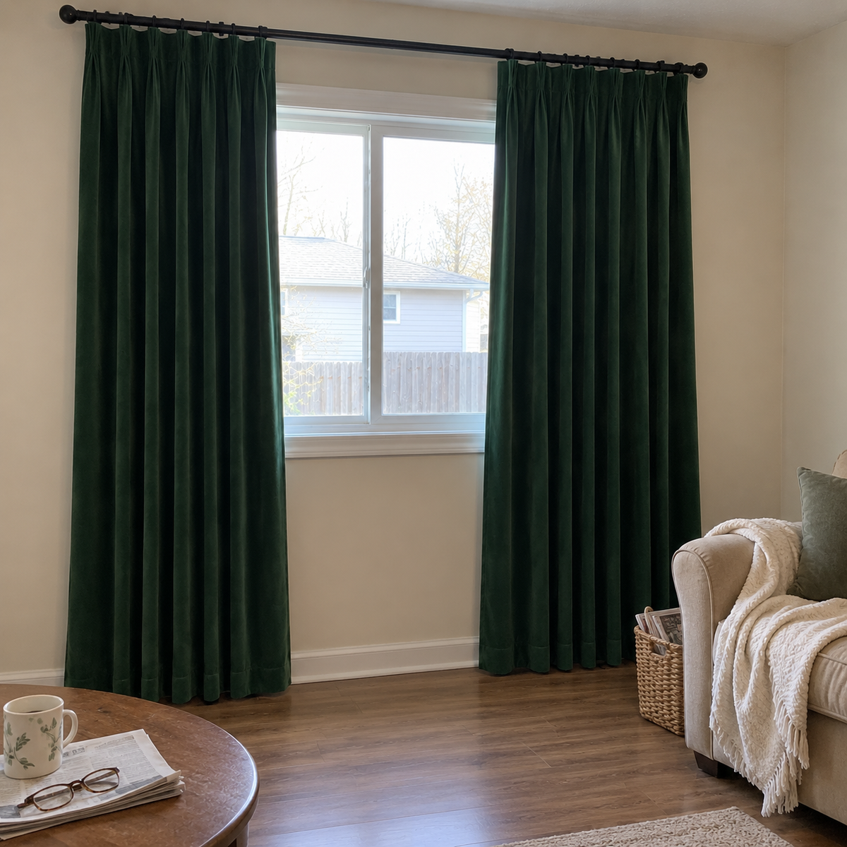 120 Inch Long Peacock Green 5018 Velvet Curtains
