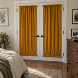 Golden Ochre Velvet Door Curtain