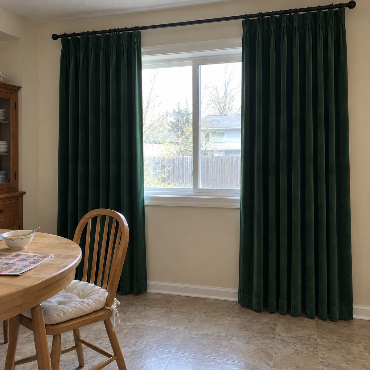 120 Inch Long Peacock Green 5018 Velvet Curtains