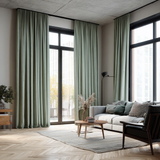 Sage Green Velvet Grommet Top Curtains