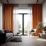 63 Inch Long Burnt Sienna Velvet Curtains