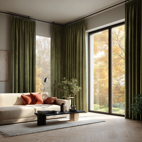 63 Inch Long Dark Green Velvet Curtains