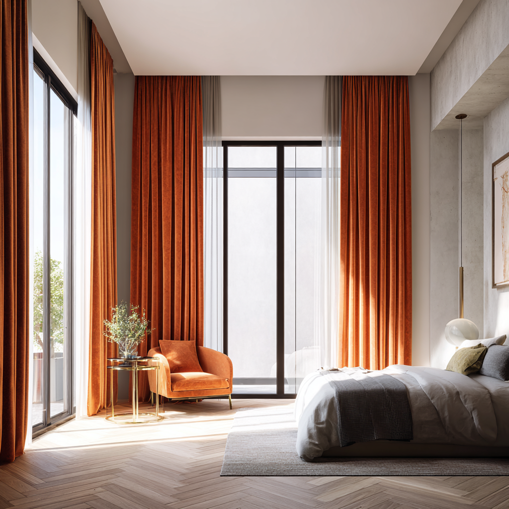 120 Inch Long Deep Scarlet Velvet Curtains