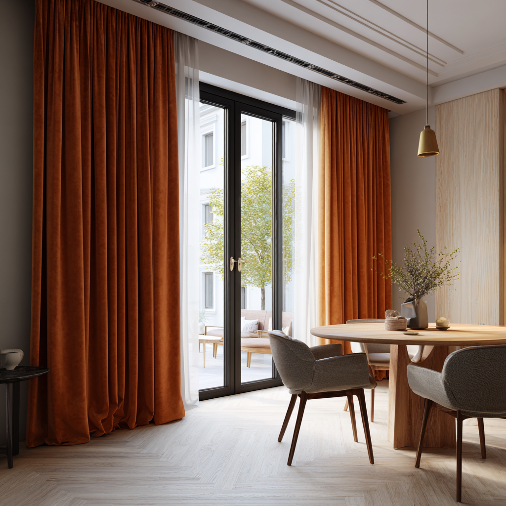120 Inch Long Deep Scarlet Velvet Curtains