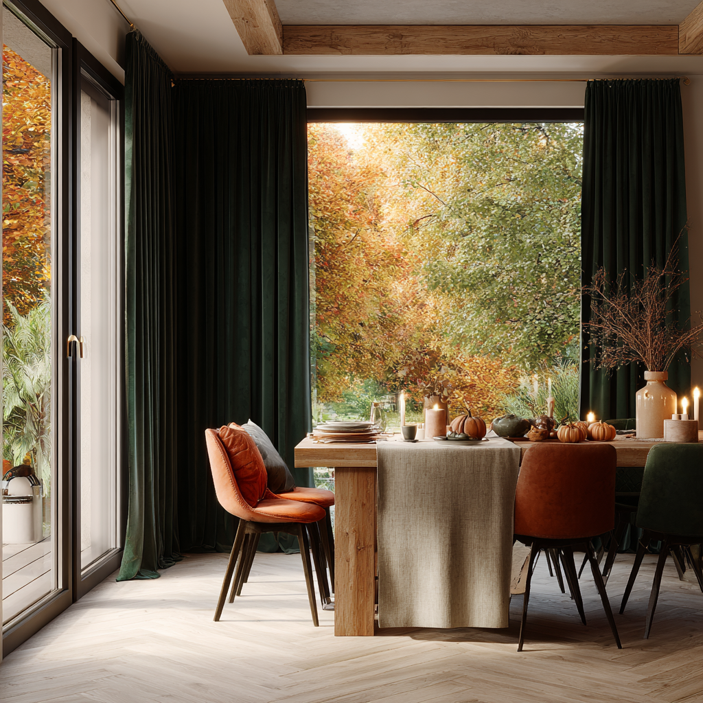 Jade Green Velvet Curtains