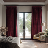84 Inch Long Mulberry Red Velvet Curtains