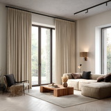84 Inch Long Vanilla Beige Velvet Curtains