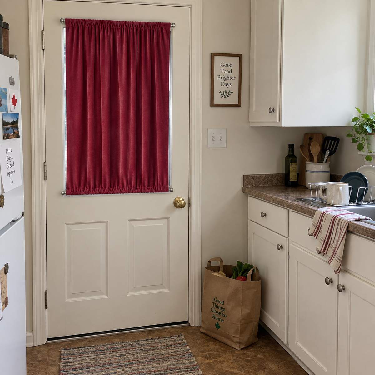 Mulberry Red Velvet Door Curtain