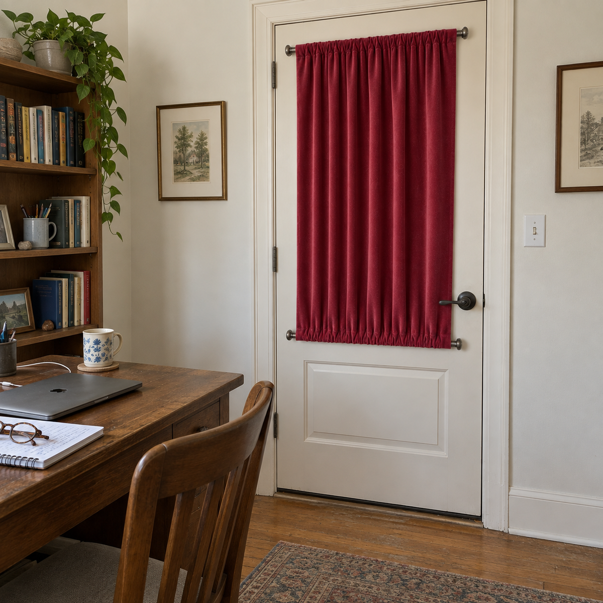 Rose Red Velvet Door Curtain