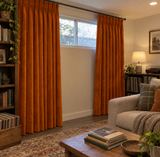 63 Inch Long Burnt Sienna Velvet Curtains