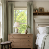 90 Inch Long Sage Mist Double-Sided Cotton Blend Blackout Curtains
