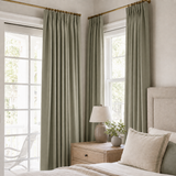 90 Inch Long Sage Mist Double-Sided Cotton Blend Blackout Curtains