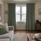 120 Inch Long Sage Mist Double-Sided Cotton Blend Blackout Curtains