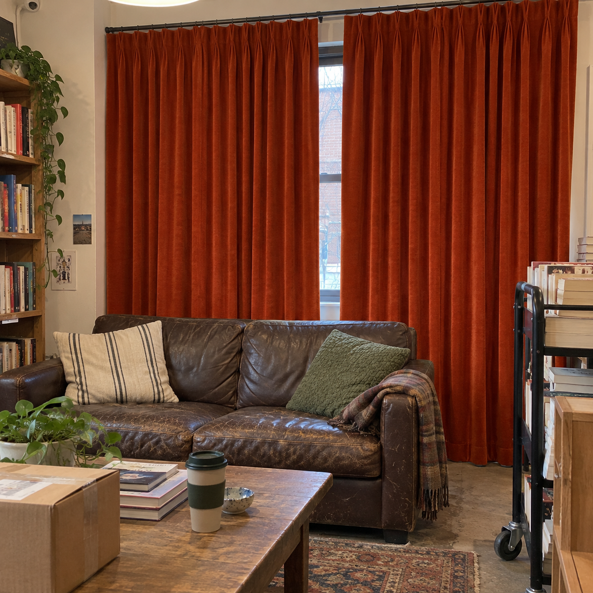 108 Inch Long Deep Scarlet Velvet Curtains