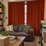 96 Inch Long Deep Scarlet Velvet Curtains