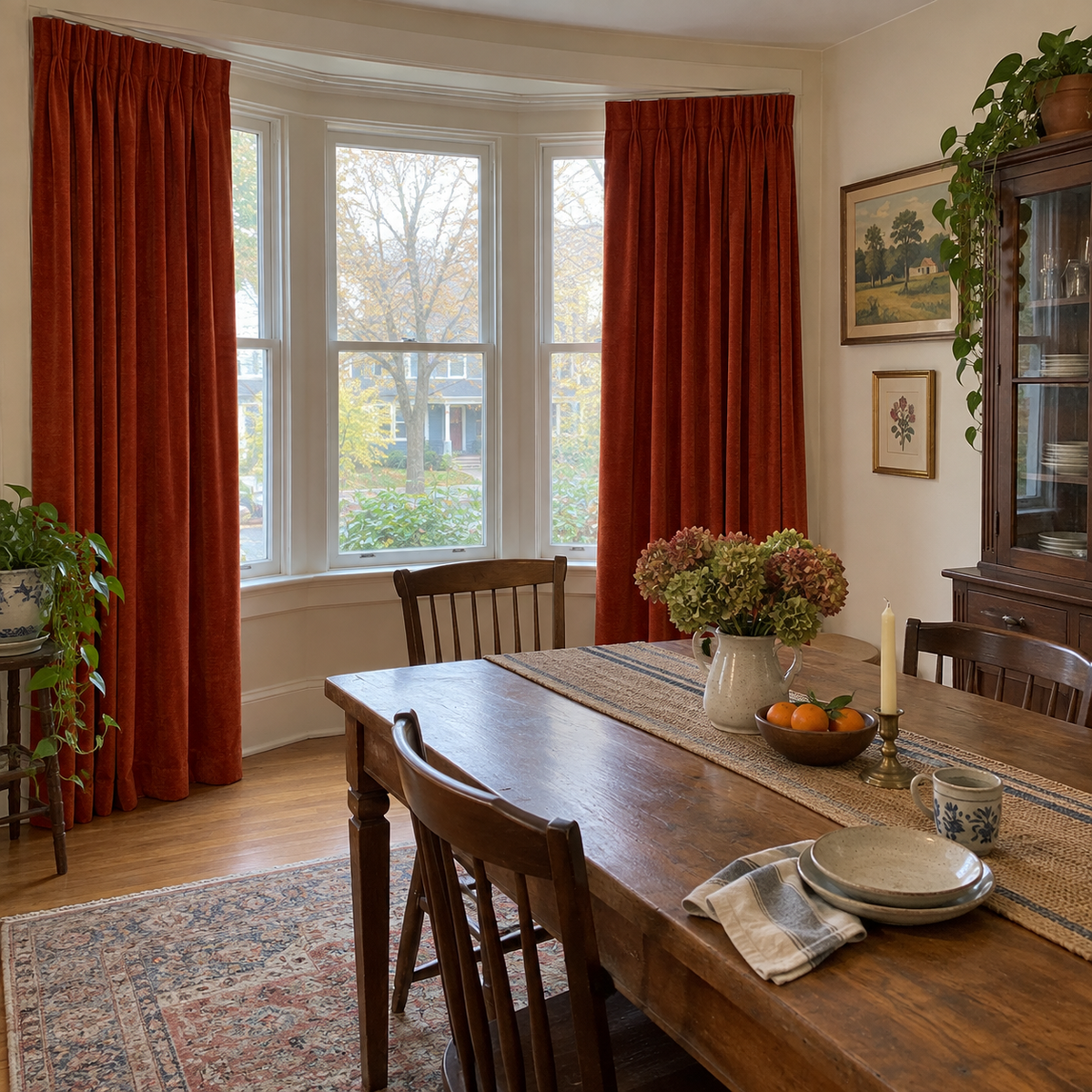 63 Inch Long Deep Scarlet Velvet Curtains