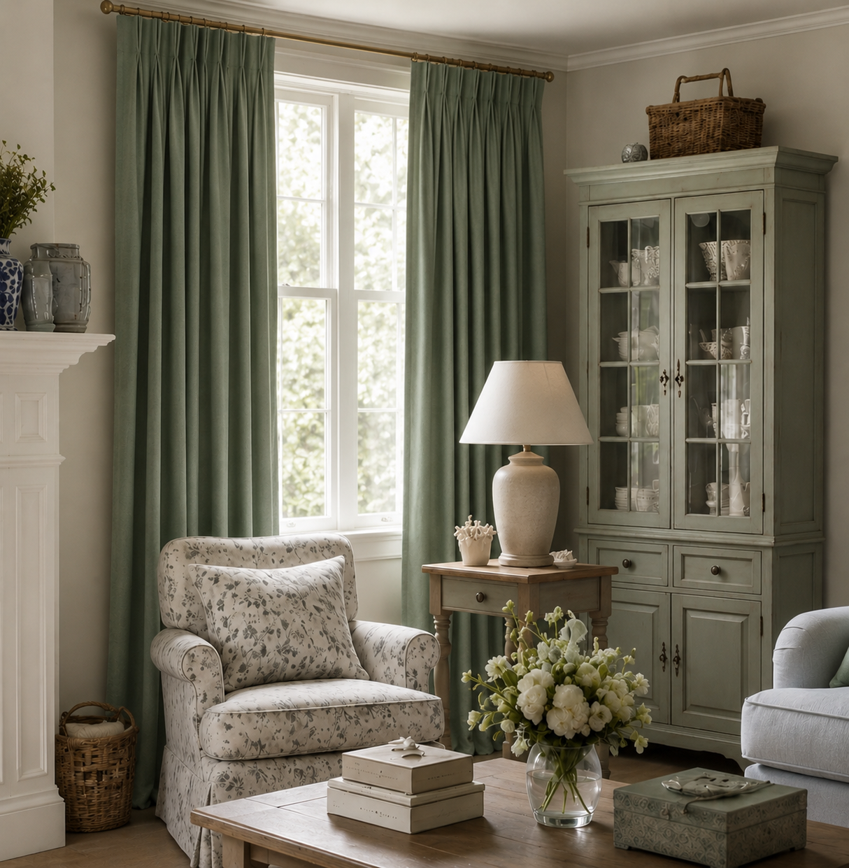 Serene-farmhouse-living-room-corner