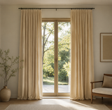 84 Inch Long Vanilla Beige Velvet Curtains