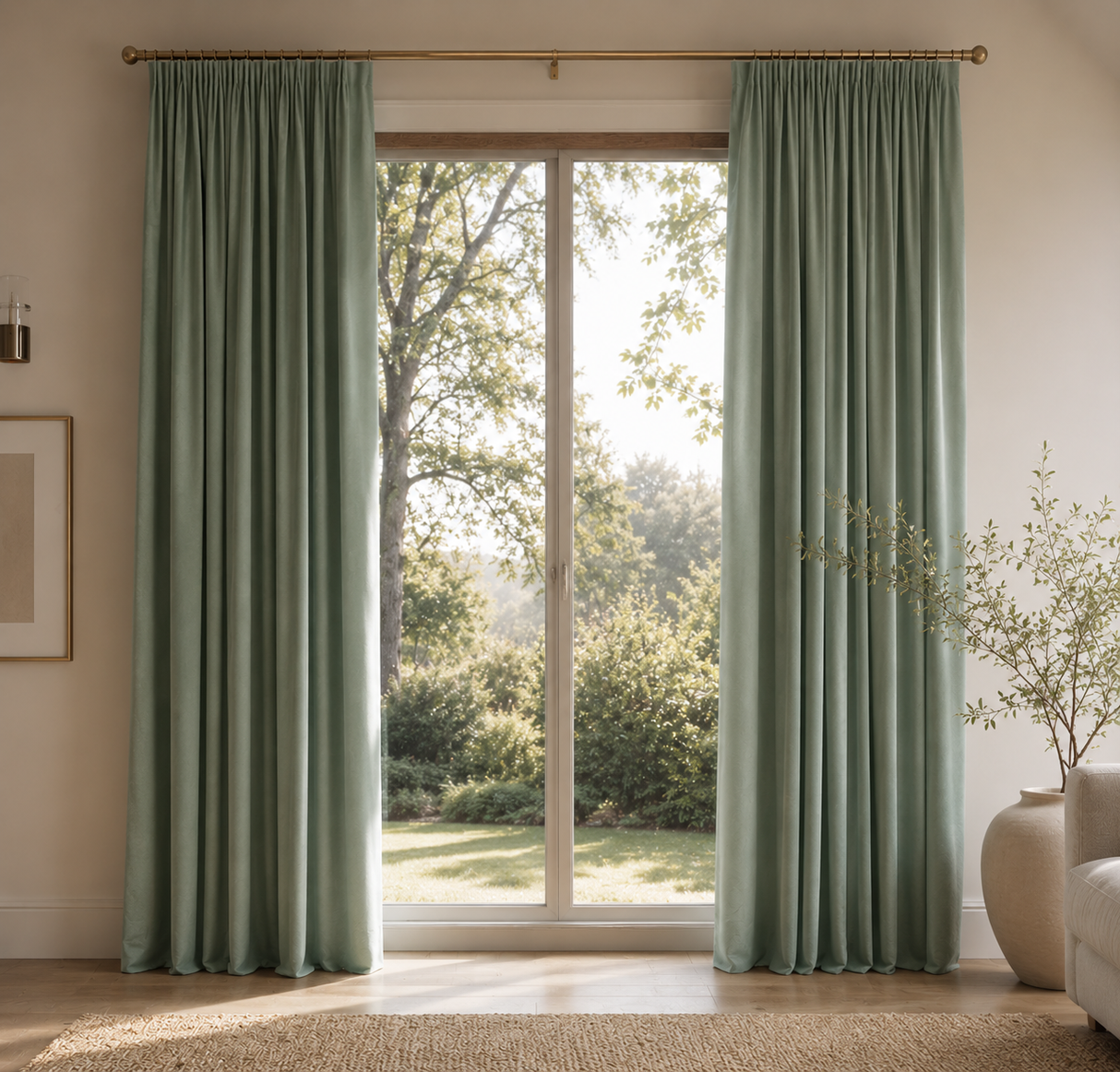 Sage Green Velvet Curtains