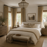 Wheat Beige Linen Blackout Curtains