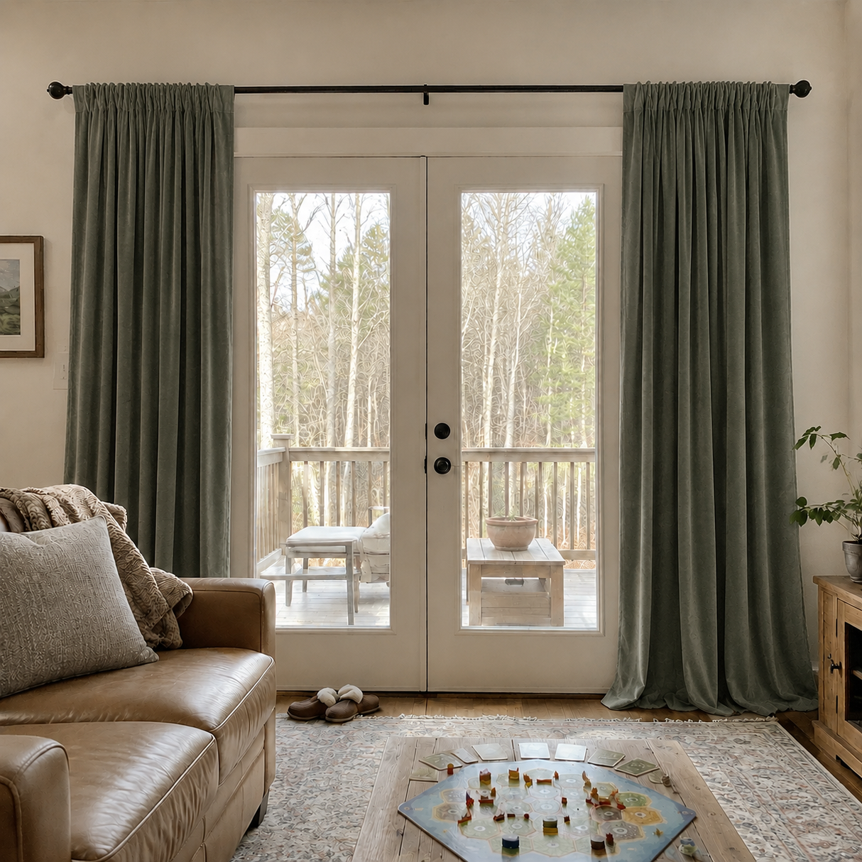 Sage Green Velvet Curtains