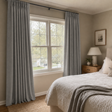 108 Inch Long Stone Gray Linen Blackout Curtains