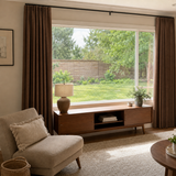 108 Inch Long Mocha Brown Double-Sided Cotton Blend Blackout Curtains