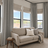 108 Inch Long Stone Gray Linen Blackout Curtains