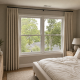 120 Inch Long Cream Double-Sided Cotton Blend Blackout Curtains