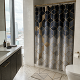 Black Gold Geometric Shower Curtain