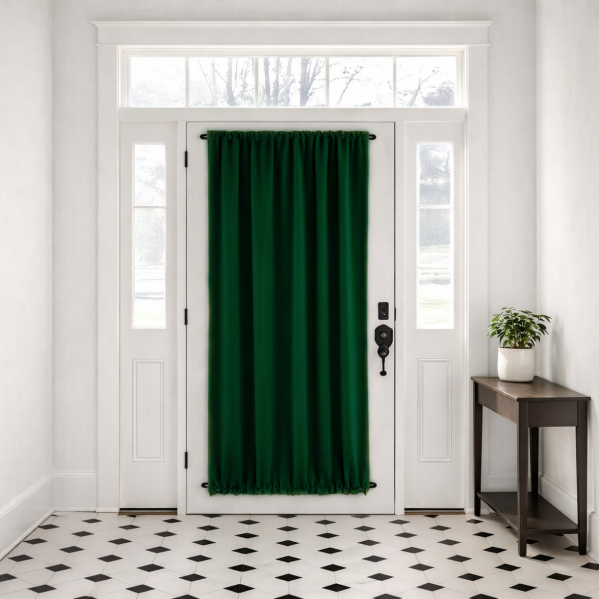 Peacock Green 5018 Velvet Door Curtain