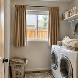 63 Inch Long Latte Beige Velvet Curtains