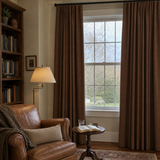 Mocha Brown Double-Sided Cotton Blend Blackout Curtains
