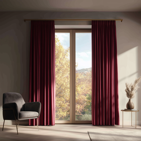 Wine Red Velvet Curtains