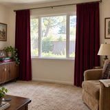 120 Inch Long Wine Red Velvet Curtains