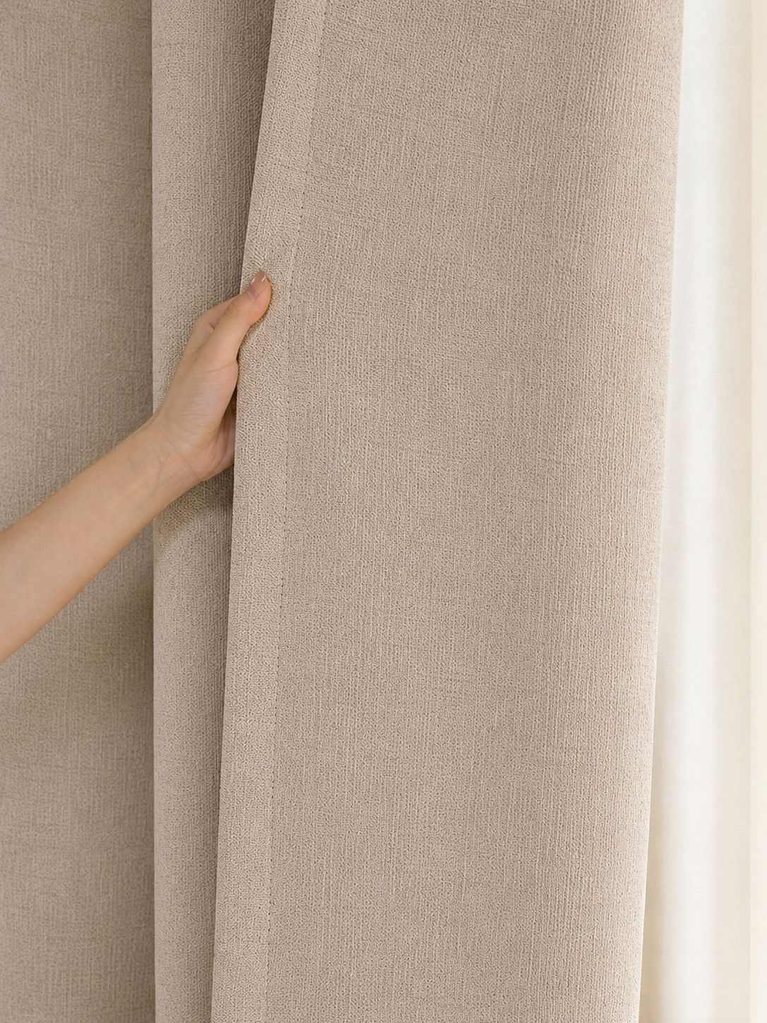 84 Inch Long Blush Pink Double-Sided Cotton Blend Blackout Curtains