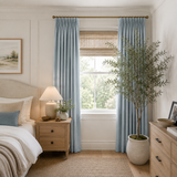 Misty Blue Double-Sided Cotton Blend Blackout Curtains