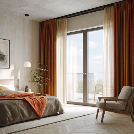 Chestnut Brown Velvet Curtains