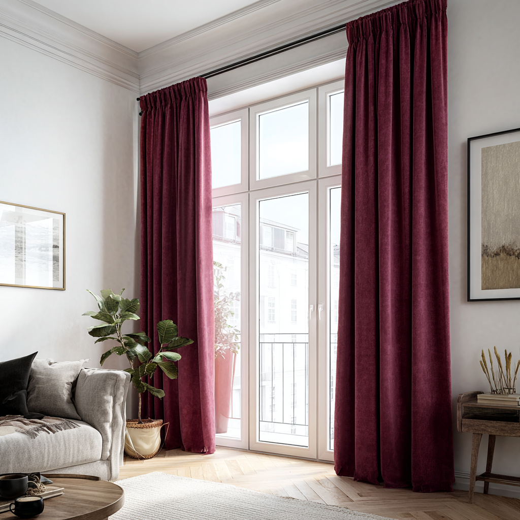 Burgundy Red Velvet Curtains