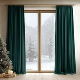 63 Inch Long Dark Jade Green Velvet Curtains