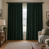 96 Inch Long Emerald Green Velvet Curtains