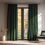 63 Inch Long Emerald Green Velvet Curtains