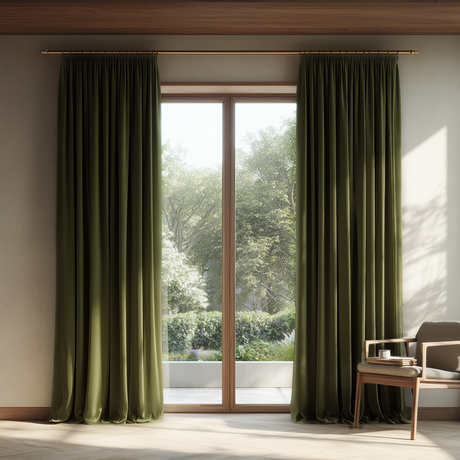 Olive Green Velvet Curtains