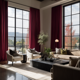 Wine Red Velvet Curtains