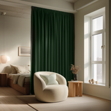 108 Inch Long Gemstone Green Velvet Curtains