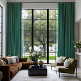 Teal Velvet Rod Pocket Curtains